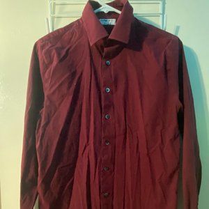 EXPRESS MEN'S BUTTON UP/DRESS SHIRT - MEDIUM/EXTRA SLIM - MERLOT